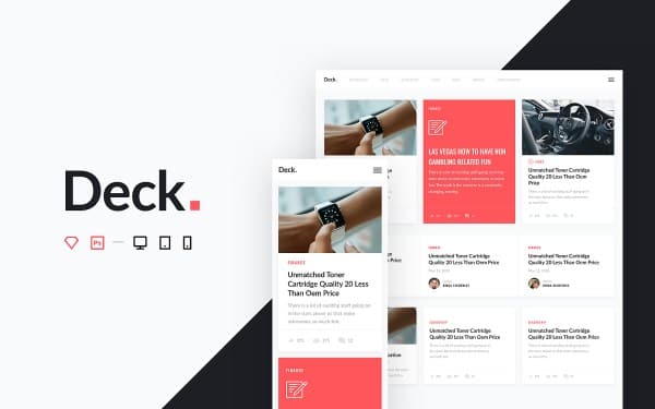 Deck – Free Card-Style PSD Template