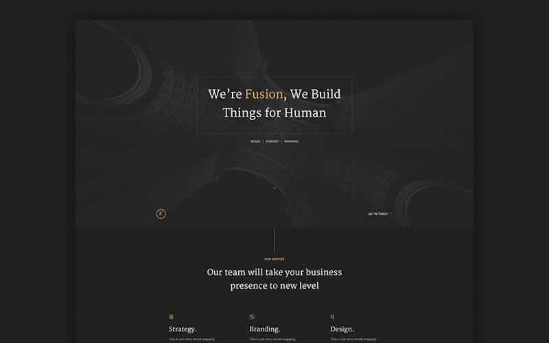 Fusion – Dark Portfolio PSD Template