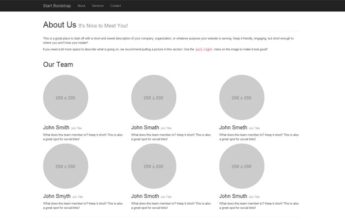 Round About Bootstrap Templates